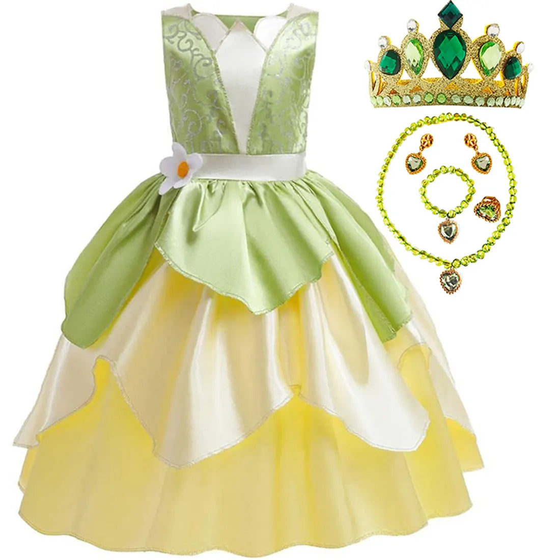 Fantasia Infantil Princesa Verde Encantada – Conjunto Completo