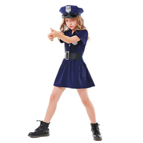 Fantasia Infantil Policial Feminina – Uniforme com Cinto (Kit completo)