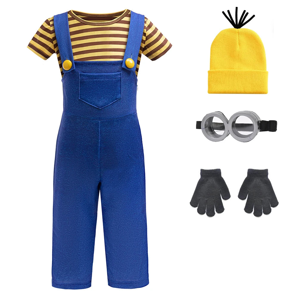 Fantasia Infantil Minion Camiseta e Jardineira com Acessórios