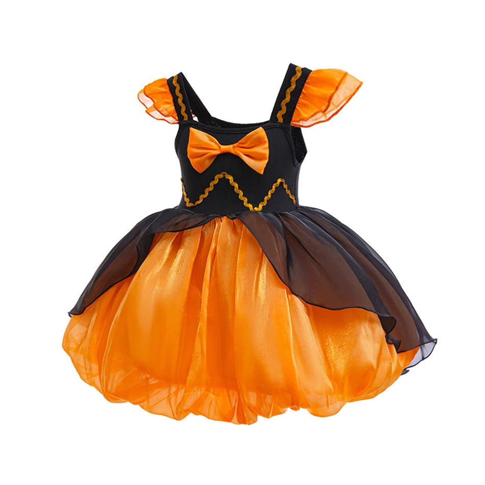 Fantasia Infantil Princesa Abóbora Para Halloween (Vestido + Acessórios)