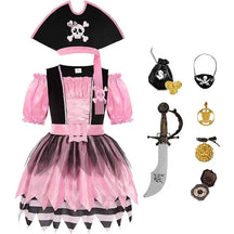 Fantasia Infantil Pirata Rosa Feminina – (Vestido + Acessórios)