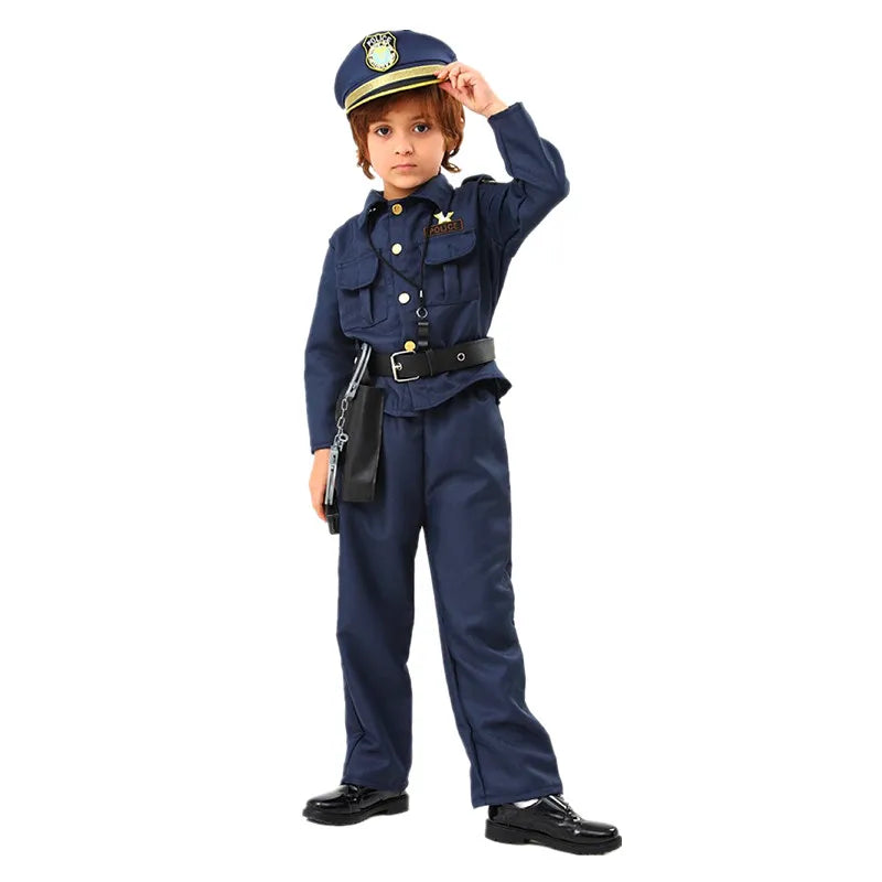 Fantasia Infantil Policial Masculino – (Rádio, Apito, Algema, Distintivo, Binóculos)