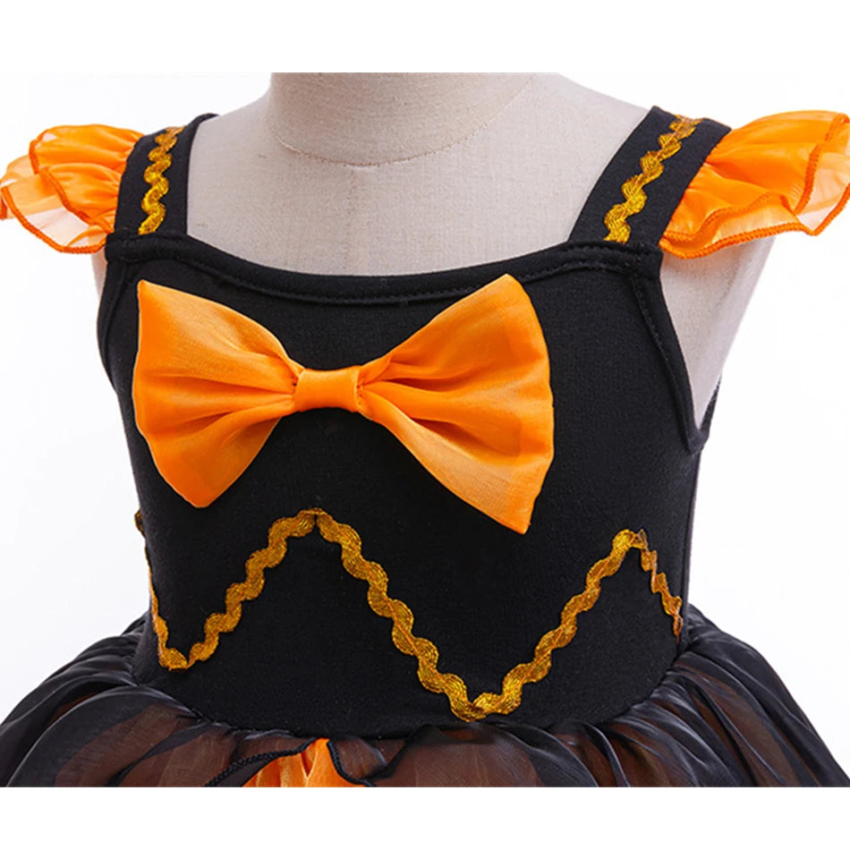 Fantasia Infantil Princesa Abóbora Para Halloween (Vestido + Acessórios)