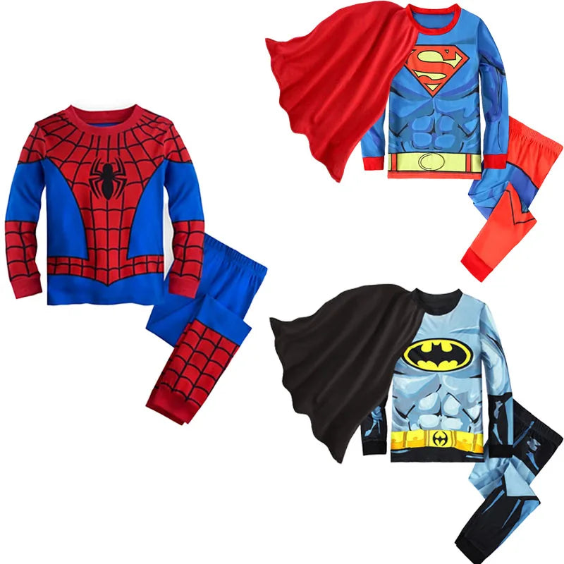 Conjunto Infantil Pijama Cosplay Aranha com Manga Longa