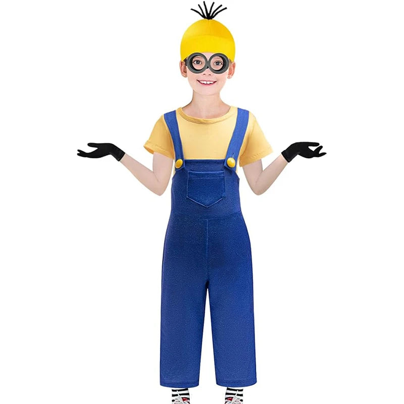 Fantasia Infantil Minion Camiseta e Jardineira com Acessórios