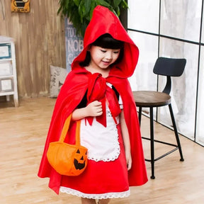 Fantasia Infantil Menina do Capuz Vermelho – (Vestido com Capa + Tiara e Bolsinha)