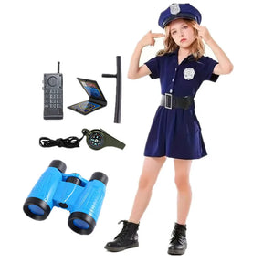 Fantasia Infantil Policial Feminina – Uniforme com Cinto (Kit completo)