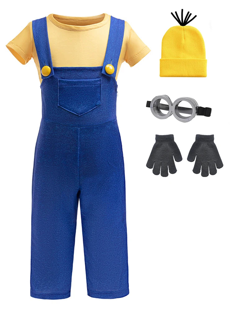 Fantasia Infantil Minion Camiseta e Jardineira com Acessórios