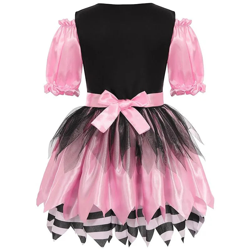 Fantasia Infantil Pirata Rosa Feminina – (Vestido + Acessórios)