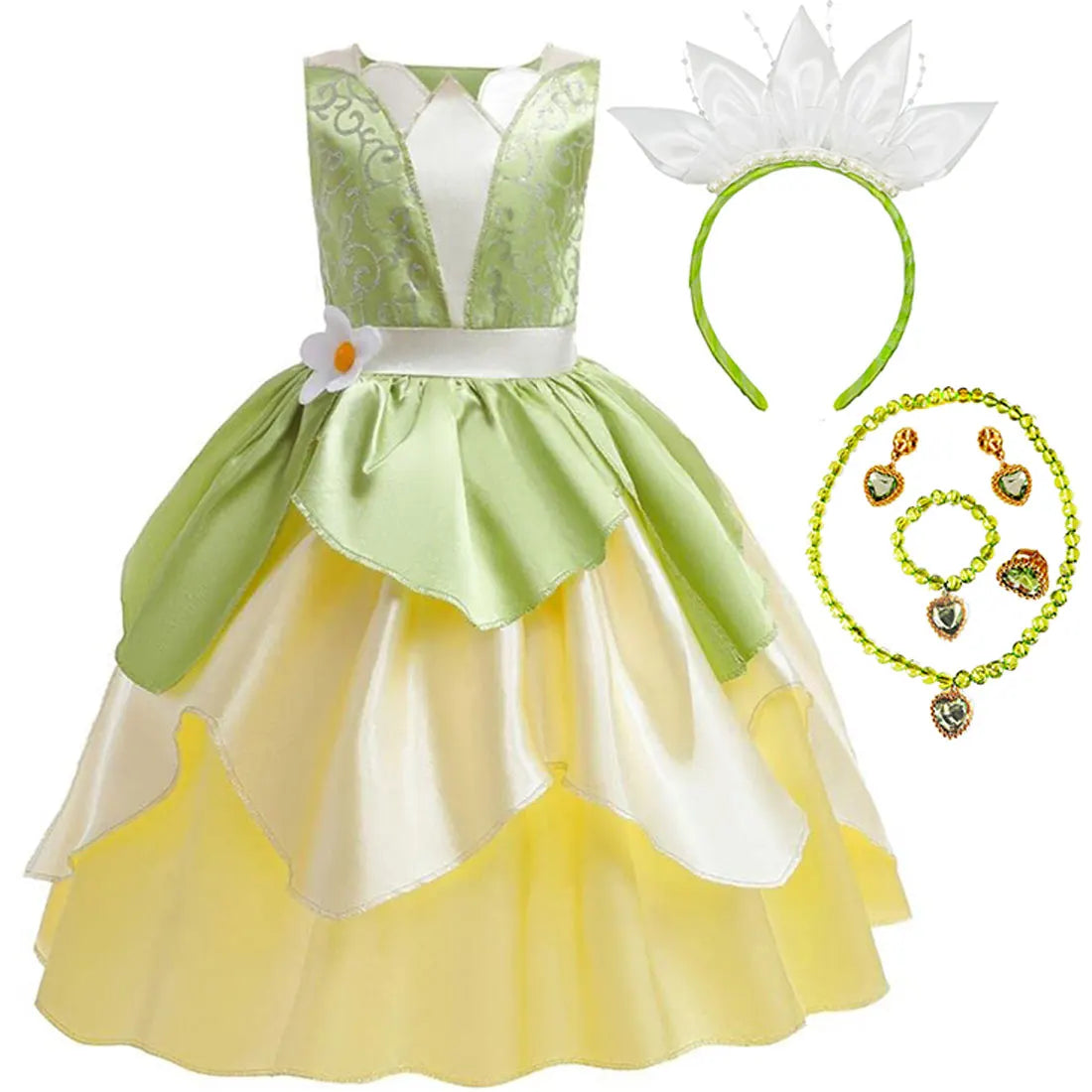 Fantasia Infantil Princesa Verde Encantada – Conjunto Completo