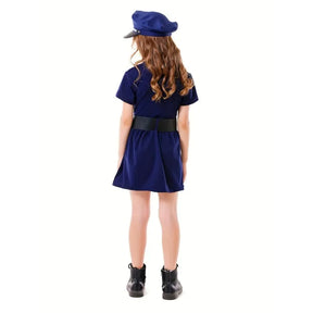 Fantasia Infantil Policial Feminina – Uniforme com Cinto (Kit completo)